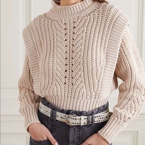 Isabel Marant Cream Prune Cropped Sweater